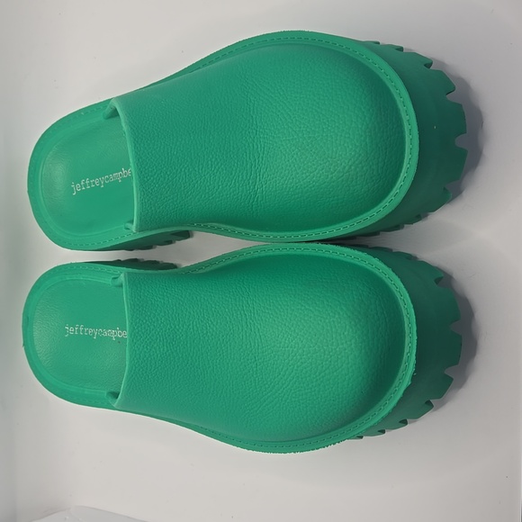 Jeffrey Campbell Shoes - Jeffrey Campbell Clogge Slip On Green Slide Platform Sandals Sz 7 Boho Chunky